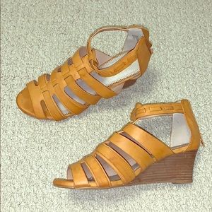 Tan heeled sandals